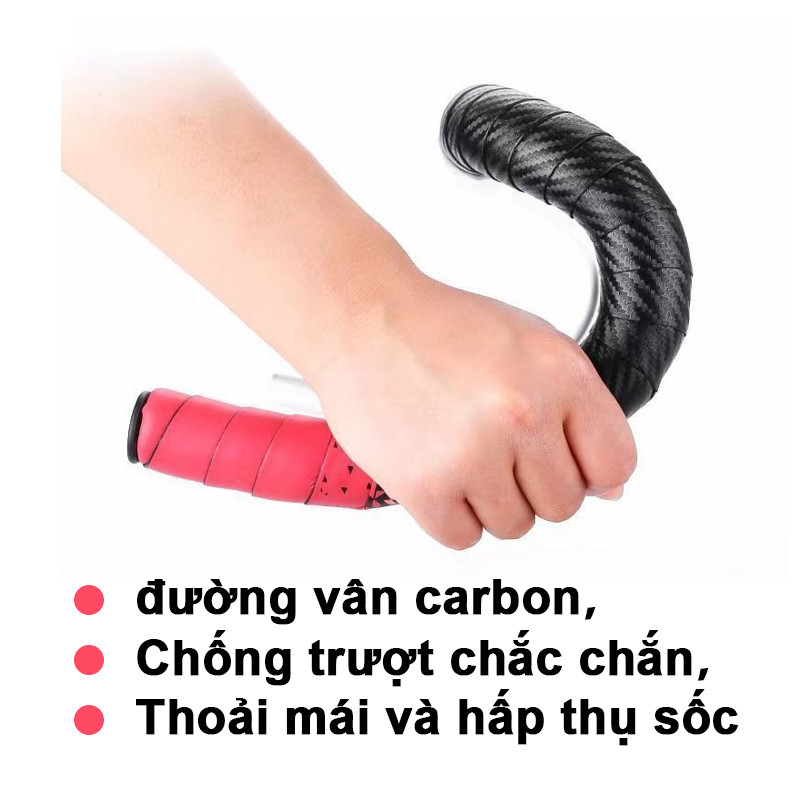 Băng quấn ghi đông xe đạp, đường vân carbon, Chống trượt chắc chắn, Thoải mái và hấp thụ sốc