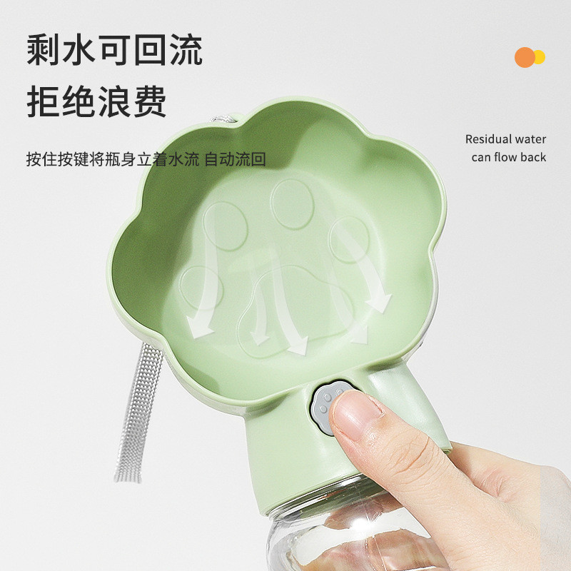 【Ready Stock】 New Pet Dog Outing Kettle Fountain Bottle Portable Cup with Rope LyR9