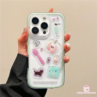 Ốp Lưng Cho Iphone Air 11 17 15 13 14 16 12 Pro Max XR X XS MAX 14 16 15 Plus Mèo Con Dễ Thương Hoạt Hình Gấu Chống Thấm Nước DIY Thạch Miếng Dán 2 Trong 1 Ốp Lưng