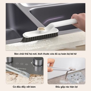 [Bản lớn] Bàn chải vệ sinh có tay cầm cọ góc tường, khe hẹp, xoay 360 độ - tiện dụng, đa năng
