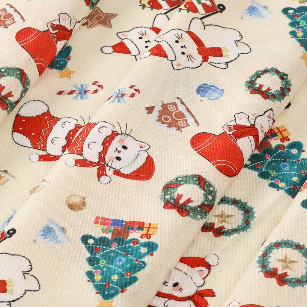 50X150cm Giáng Sinh In Vải Hoạt Hình Quần Áo Bé Trang Trí Nền Vải Quần Áo Handmade Tự Làm Vải TJ21839