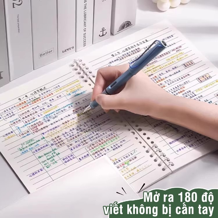 Sổ Còng Good Luck B5 120 Trang – Sổ Tay Ghi Chép Học Sinh, Planner Dễ Thương, Màu Pastel Tươi Sáng