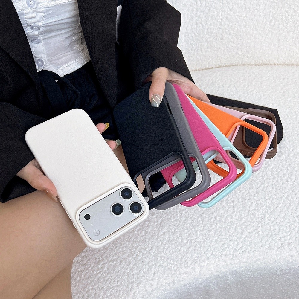 Ốp điện thoại bằng da vải thiều cho iPhone 17 Pro Max 17 Air 16 Plus 15 14 13 12 11 Vỏ bảo vệ chống sốc