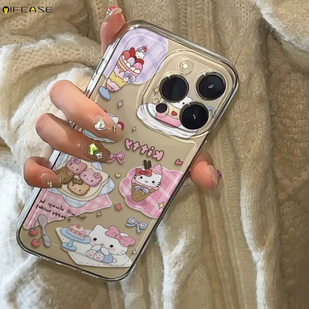 Dành Cho Xiaomi 15 14 14T 13 13T 12 12S 12T 12X 11T Mi 11 11i 10 10T 10S Pro Lite Ultra Mix 4 5G Vỏ Điện Thoại Hello Kitty Bánh Quy Kem Hồng Hoạt Hình Dễ Thương Vỏ Trong Suốt