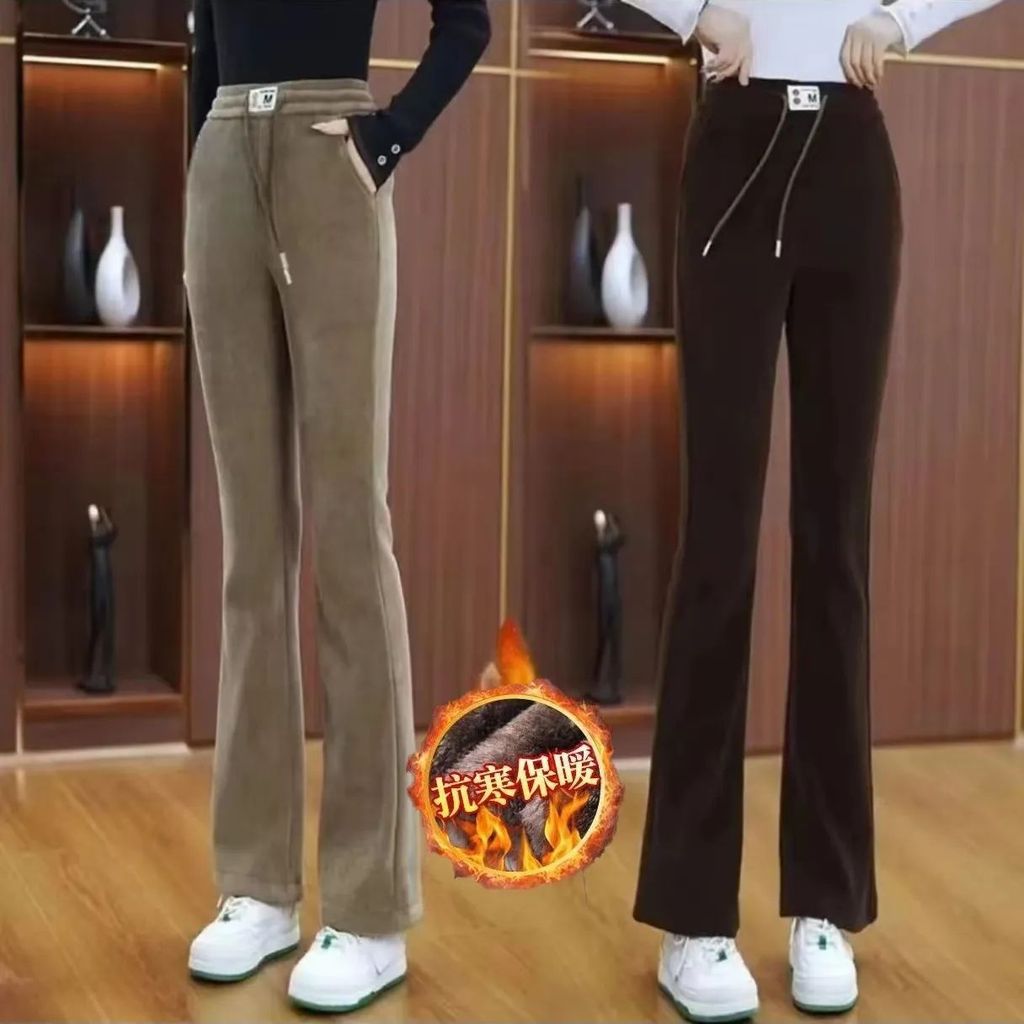 quần giữ nhiệt nữ Quần Loé Big Size 150KG Nhung Dày Cao Cấp - Phong Cách Thu Đông Mới