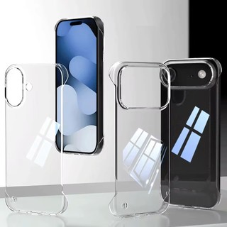 [JLK] Ốp Điện Thoại Trong Suốt Không Khung Mạ Sang Trọng Cho Apple iPhone 17 Pro Max 17 Air 16 15 Plus 16E Bảo Vệ Siêu Mỏng Macro Pore Vỏ PC Cứng