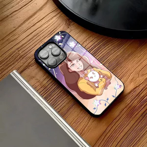 Ốp Điện Thoại BK-1 Ong Và PuppyCat Cho IPhone 16 15 14 Pro 11 13 12 Mini 6 8 7 Plus Kính Thiết Kế Sang Trọng Cove
