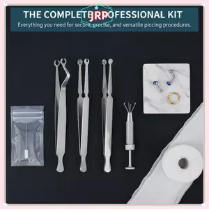 JRP Thép không gỉ Xuyên Buộc Kẹp Dụng Cụ Môi Móng Tay Bông Tai Đâm Đâm Kẹp Mở Đóng Tai Mũi Vách Ngăn Cơ Thể Xuyên Dụng Cụ JRP
