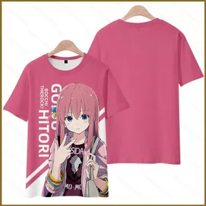 Anime Áo Thun Bocchi The Rock Tay Ngắn Áo Hitori Gotoh Dáng Rộng Tee Unisex Áo Sơ Mi Thời Trang Plus Kích Thước