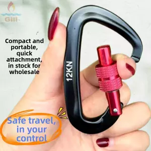 Móc chìa khóa an toàn chuyên nghiệp GILL, Móc chìa khóa hình chữ D 7 màu, Thiết bị bảo vệ leo núi Khóa leo núi bằng nhôm 48 * 80mm
