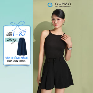 Áo Tanktop Nữ GUMAC Form Slim Cổ Tròn Chất Liệu Thun Gân Co Giãn Mềm Mịn ATF05029