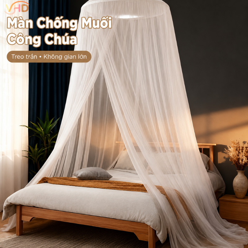 Dome Mosquito Net Công chúa Mosquito Net Treo trên trần nhà với không gian lớn chống muỗi