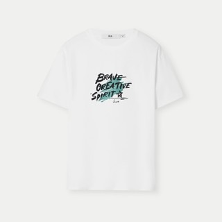 Áo thun nam HLA tay ngắn - Logo in Brave Creative Spirit mềm mại, thoáng mát