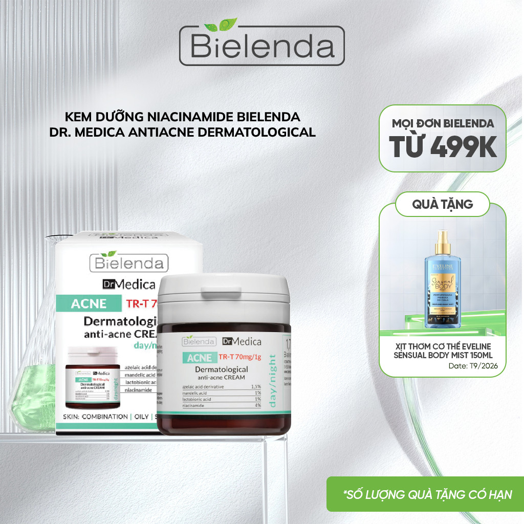 Kem dưỡng Bielenda Dr. Medica Anti-Acne Dermatological giảm mụn, mờ thâm 50ml