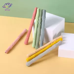 HFTOY Ống Hút Miếng Dán Đồ Chơi Trẻ Em Silicon Mềm Răng Hàm Sti Sơ Sinh Mọc Răng Ống Răng Hàm Quà Tặng Đồ Chơi ~
