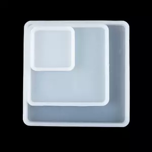Luckyew Vuông Silicon Đúc Epoxy Khuôn Cho DIY Khay Nhựa Coaster Trang Sức Khuôn TQ