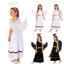 Nyemya Girls 3 Miếng Hy Lạp Thần La Mã Trang Phục Trang Phục Kim Loại Bóng Chắp Vá Đầm Không Tay Có Lông Vũ Đôi Cánh Thiên Thần Và Vòng Tóc Cho Màn Trình Diễn Sân Khấu Cosplay