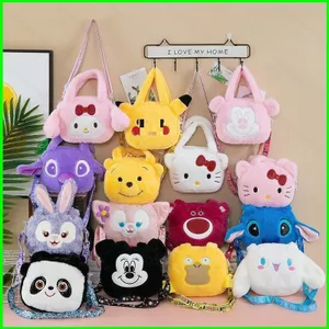 HT3 Dễ Thương Hello Kitty My Melody Kuromi Stitch Lotso Doremon Sang Trọng Túi Đeo Vai Quà Tặng Cho Bạn Gái TH3