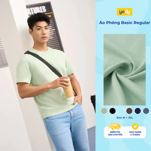 Áo thun nam YODY vải cotton mềm mại, form regular thoải mái, kiểu dáng basic dễ mặc MCTS25S009