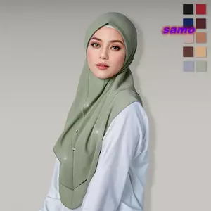 SAMO Instant Hijab, Khăn trùm đầu Hồi giáo khô nhanh thoáng khí, Lụa sữa mịn viền vải co giãn Hijab Mũ đi lại