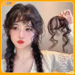 VFZ Thời Trang Giả Không Khí Nổ Tóc Phong Cách Nối Dài Viền Tự Nhiên Fuffy Kẹp Xoăn Trong Viền Trước Tóc Nối Dài Tóc Giả Mảnh Louislifecool