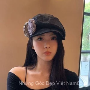 Vải Lanh Xếp Ly Hoa Xuân Hè Mũ Mỏng Phong Cách Mới Họa Sĩ Thoáng Khí Nữ Beret Văn Học 520 Quà Tặng Miễn Phí