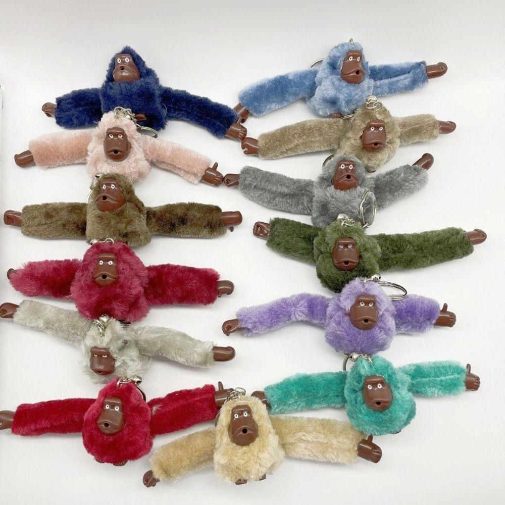 Móc khóa HOBBYIN Orangutan, Móc chìa khóa hình chú khỉ lông thú sang trọng dễ thương, Đồ chơi sang trọng cánh tay dài mới lạ Nhẫn chìa khóa búp bê sang trọng dành cho nam