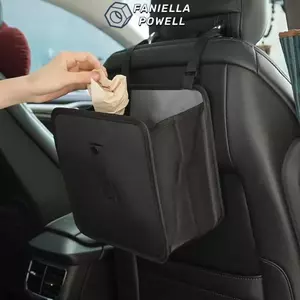 Thùng rác ô tô FANIELLAPOWELL, Túi đựng đồ ô tô bền đa chức năng, Ngăn dây kéo Thiết kế thực tế Túi gấp vải