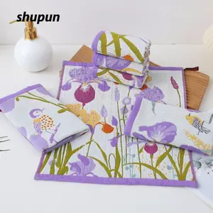 Khăn tay lớn SHUPUN, Khăn bếp trang trí gạc bông 4 lớp, Khăn trà khô nhanh 34x40cm Nhà hàng tại nhà