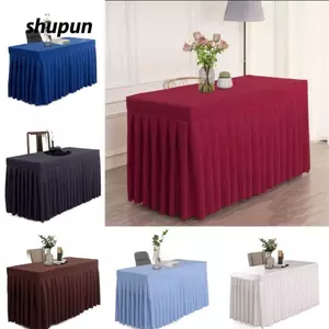 Khăn trải bàn SHUPUN, Khăn trải bàn trang trí bàn hình chữ nhật 120 * 60 * 75cm, Khăn trải bàn gấp phong cách xếp nếp lớn Khăn trải bàn tiệc Tiệc cưới