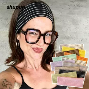 Băng đô sọc SHUPUN, Băng đô tập Yoga thấm mồ hôi Y2K, Băng đô thể thao đàn hồi Phụ kiện tóc