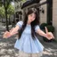 Áo kiểu babydoll cổ bèo thời trang nữ chất gió dù sang chảnh BVS3886- - Hieuvy Botique