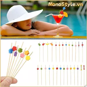 MONOSTYLE 100 Chiếc Que Trái Cây Dùng Một Lần Salad Sandwich Tăm Cupcake Trái Cây Nĩa Salad Rau Que Handmade Tăm