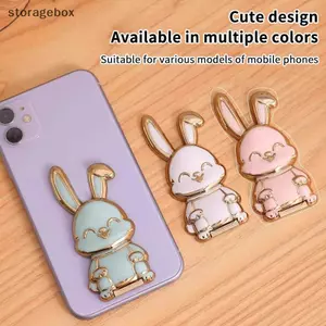 Giá đỡ nhẫn đeo tay hình chú thỏ ABS dễ thương Giá đỡ điện thoại di động có thể gập lại Điện thoại di động Thanh kéo Mini Giá đỡ nhẫn điện thoại Đẹp