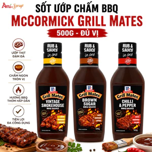 Sốt Ướp Chấm BBQ McCormick Grill Mates 500g Đủ Vị, Hương Vị BBQ Chuẩn Mỹ, Tiện Lợi Cho Mọi Bữa Tiệc