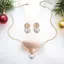 2 Chiếc Tối Giản Sáng Tạo Hình Trái Tim Mặt Dây Chuyền Rắn Dây Chuyền Bông Tai Nelace Bộ Trang Sức Nữ [Mina]