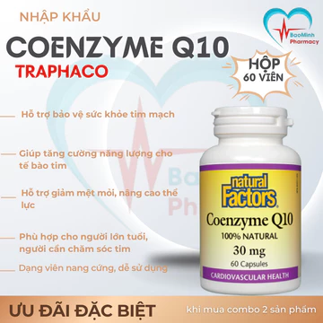 Coenzyme Q10 Traphaco 60 Viên – Hỗ Trợ Tim Mạch, Bảo Vệ Sức Khỏe Tim, Dành Cho Người Lớn Tuổi