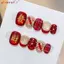 AFTEROF 10 Cái / hộp Móng Tay Giả Đầu Vuông Ngắn, Làm Móng Tay Nghệ Thuật Bấm Móng Tay Trên Móng Tay, Dễ Sử Dụng Tự Làm Giàu Với Miếng Dán Gel Móng Tay Giả Có Thể Tái Sử Dụng Nữ / Bé Gái