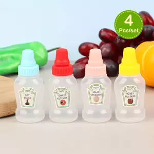 Ziyulinyuk 4 Cái / bộ Mini Nước Sốt Cà Chua Mật Ong Hộp Đựng Salad Chai Di Động Lọ Nước Sốt Bảo Quản Hộp Cơm Trưa Hộp Đựng Đồ VN