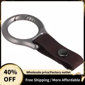 Hợp Kim Titan Móc Khóa Xe Móc Khóa Mặt Dây Da Bò Dây Mặt Dây Chuyền Dụng Cụ Nam Quà Tặng Quà Tặng