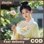 Doutie Thêu Tay Quạt Hai Mặt Truyền Thống Phong Cách Vintage Họa Tiết Hoa Cho Vũ Hán Đồ Trang Trí VN
