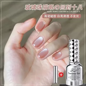 Trở Lại Mười Tám Mắt Mèo Sơn Móng Tay Keo Cô Gái Khỏa Thân Màu Hồng Làm Trắng Luộc Nước Thủy Tinh Hạt Bột Từ Tính Siêu Mịn Làm Móng Tay