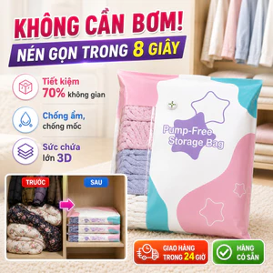 🔥sốc🔥Túi hút chân không 3D không cần bơm| Túi nén chăn màn quần áo dung tích lớn|Túi đựng đồ du lịch gia đình bền chắc