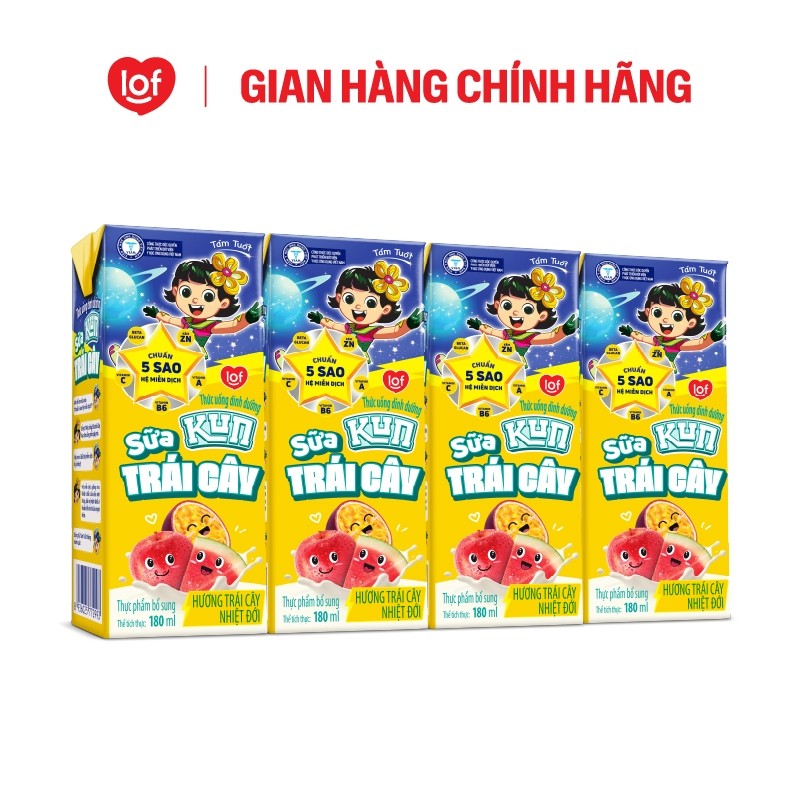 Sữa trái cây KUN vị trái cây thùng 48 hộp x 180ml