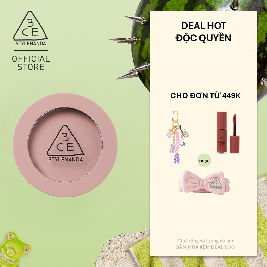 Phấn Má Hồng 3CE Face Blush Chuẩn Màu, Mịn Lì, Tươi Tắn Nhẹ Nhàng Đầy Tự Nhiên, Chuẩn Màu Tệp Lên Da