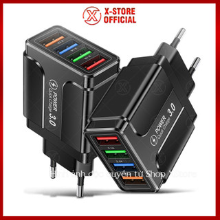 Củ sạc 4 cổng USB sạc nhanh QC 3.0, adapter sạc nhiều thiết bị, sạc cho điện thoại, máy tính bảng - CS4C