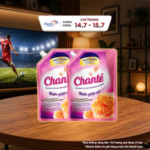 Combo 2 Nước giặt xả cao cấp 8 trong 1 Chanté hoa hồng Pháp túi