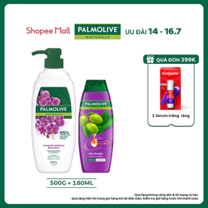 Sữa tắm Palmolive 95% chiết xuất từ hoa phong lan 500g và Dầu gội Palmolive có dầu xả karetin & dầu oliu 180ml