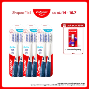 Bộ 6 Bàn chải Colgate Gentle Gum Expert lông dày siêu mềm, ôm sát nướu, giảm chảy máu
