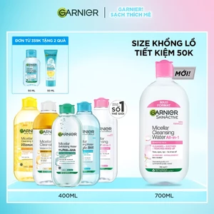 Nước Tẩy Trang làm sạch sâu dịu nhẹ cho mọi loại da - Garnier Micellar Cleansing Water 400ml & 700ml